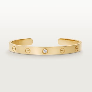 <span class='lovefont'>A </span> bracelet, open, classic model, 1 diamond Yellow gold, diamond