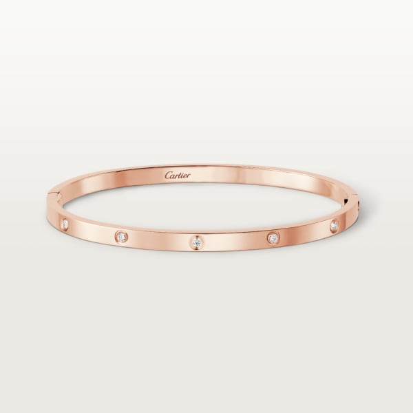 Love bracelet, small model, 10 diamonds Rose gold, diamonds