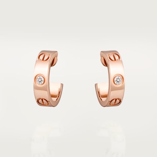 Love earrings Rose gold, diamonds