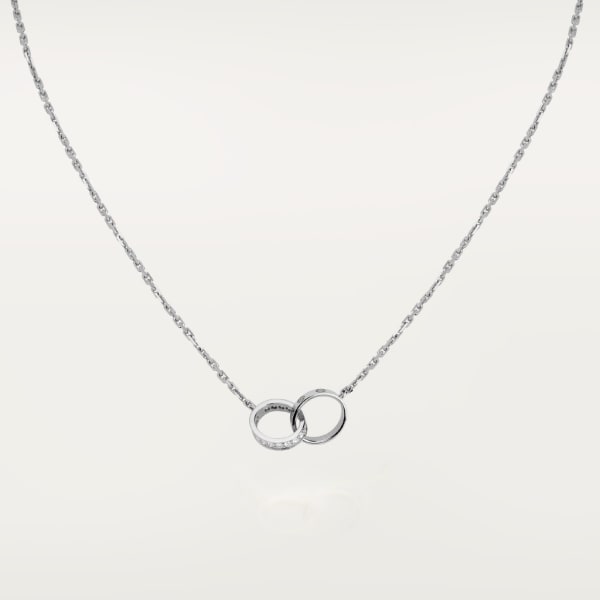 Love necklace, semi-paved White gold, diamonds