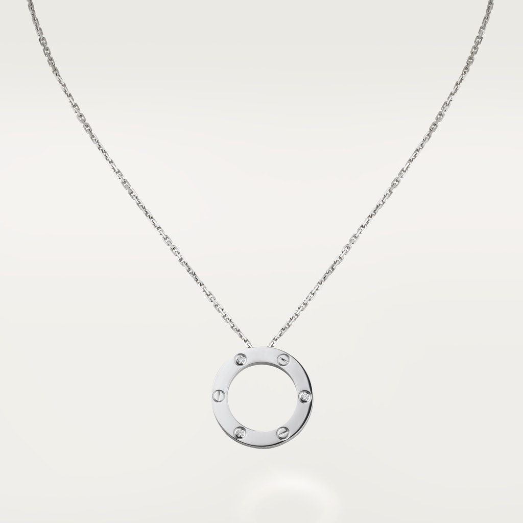 Love necklace, 3 diamondsWhite gold, diamonds