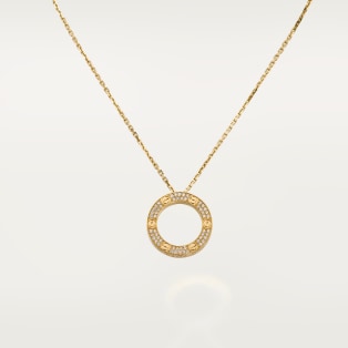 <span class='lovefont'>A </span> necklace, paved Yellow gold, diamonds