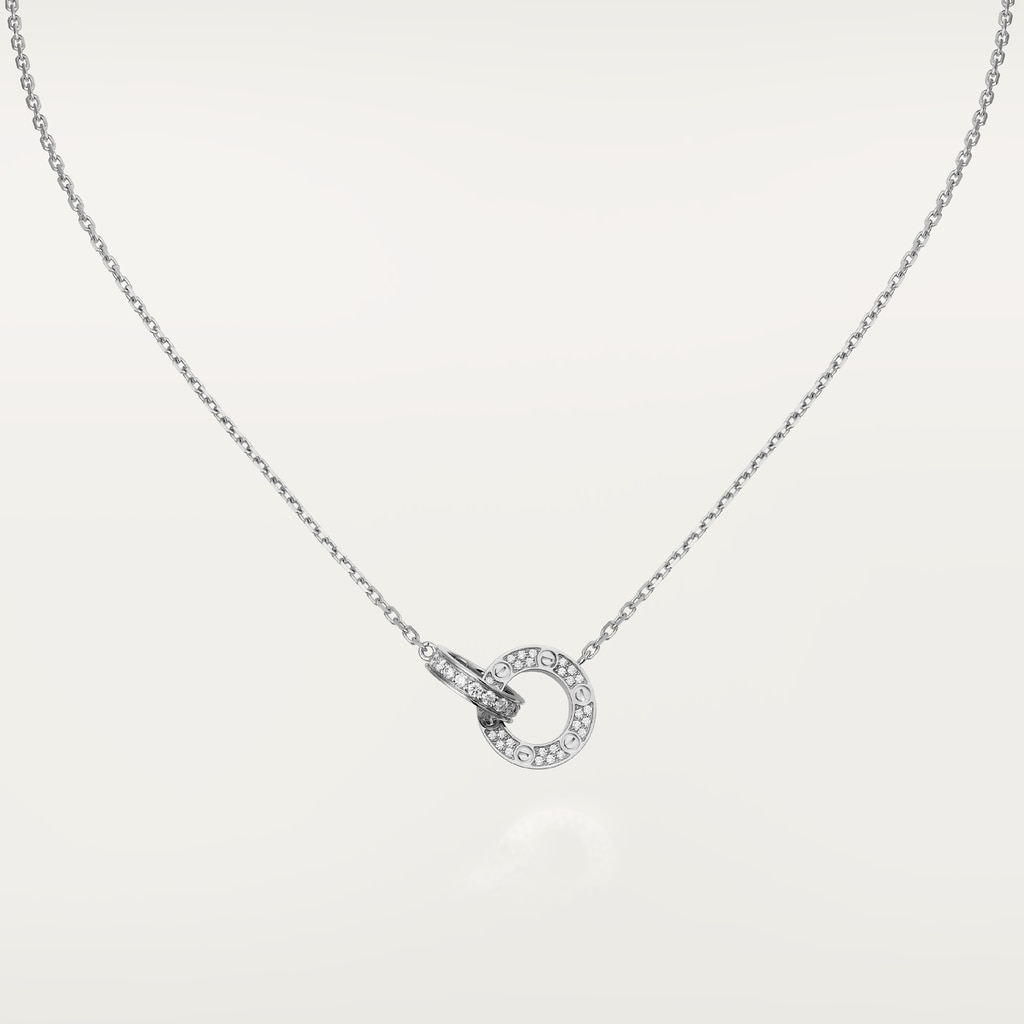 Love necklace, pavedWhite gold, diamonds