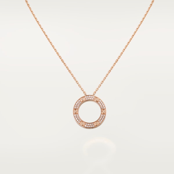 Love necklace Rose gold, diamonds