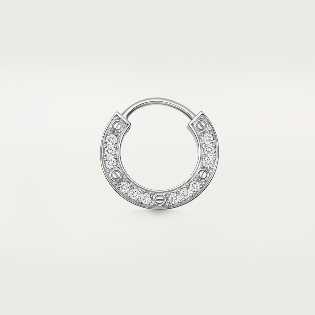 Love single earring, pavedWhite gold, diamond