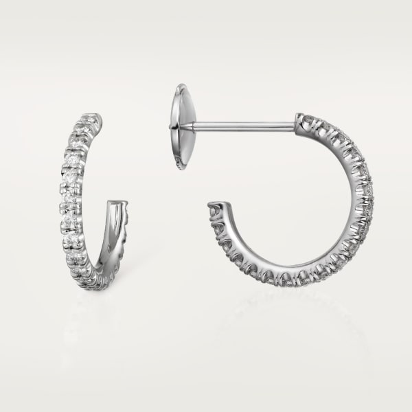 Etincelle de Cartier earrings, small model White gold, diamonds