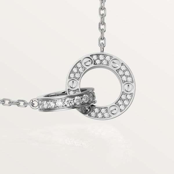 Love necklace, diamond-paved White gold, diamonds