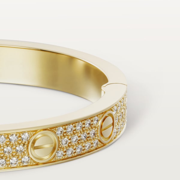 Love bracelet, diamond-paved Yellow gold, diamonds