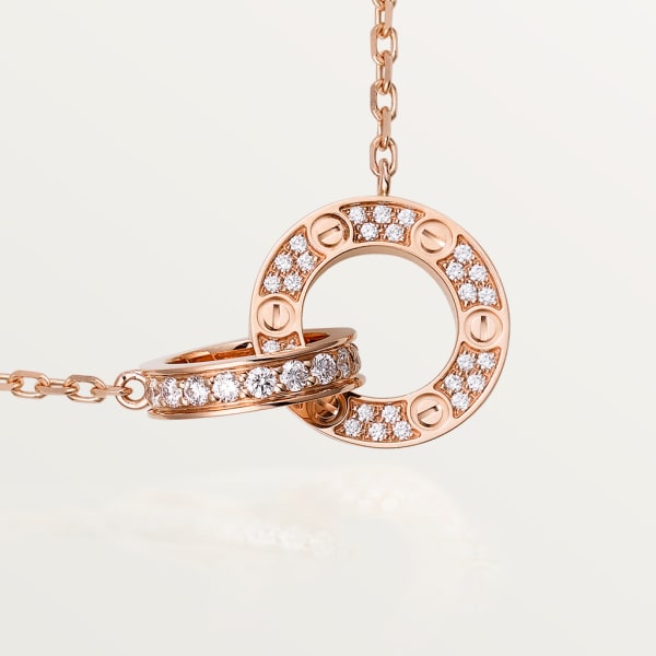 Love necklace Rose gold, diamonds