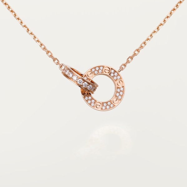 Love necklace Rose gold, diamonds