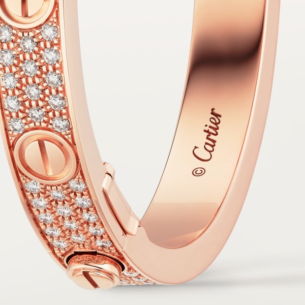 Love bracelet, diamond-paved Rose gold, diamonds