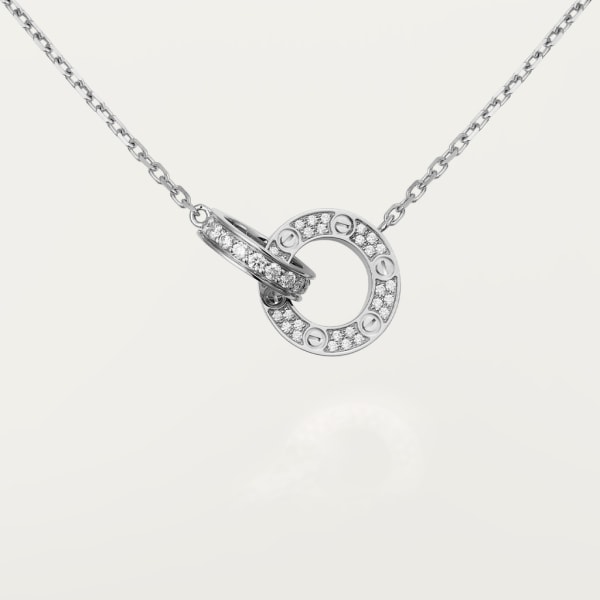 Love necklace, paved White gold, diamonds