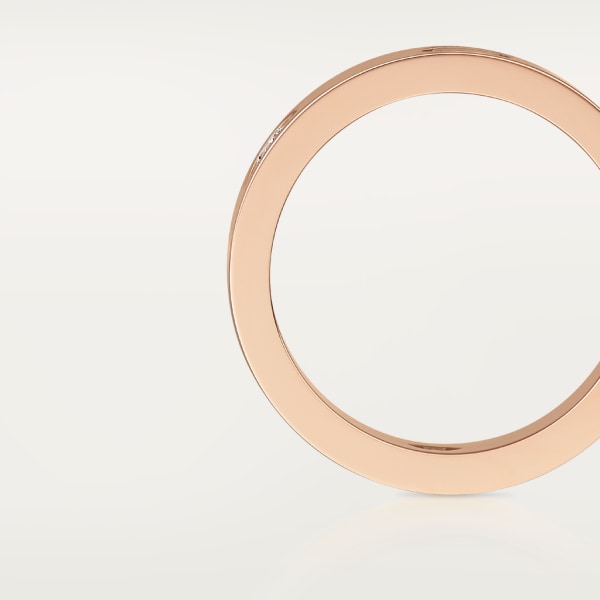 Love ring, classic model, 3 diamonds Rose gold, diamonds