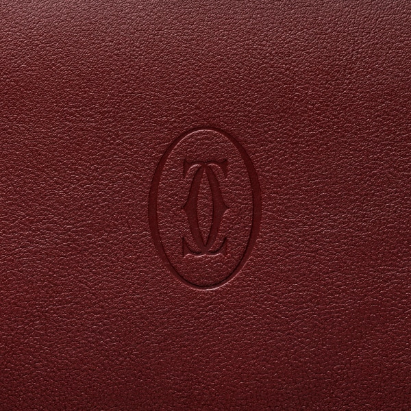 International Wallet with Gussets, Must de Cartier Burgundy calfskin, golden finish