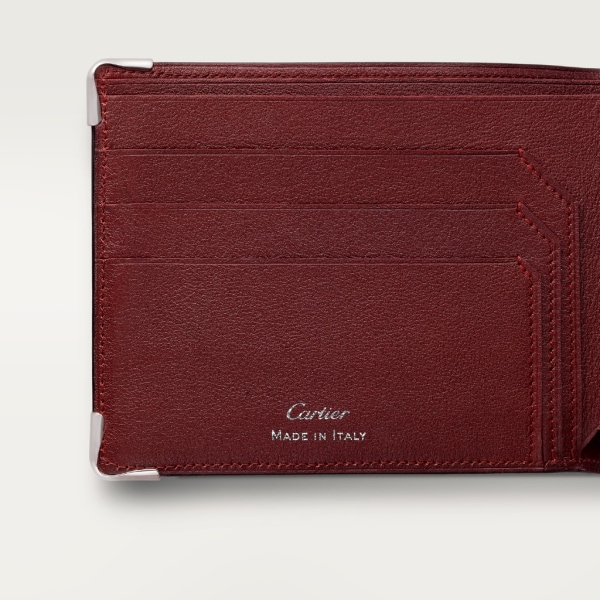 Coin/Banknote/Credit Card Wallet, Must de Cartier Black calfskin, stainless steel finish