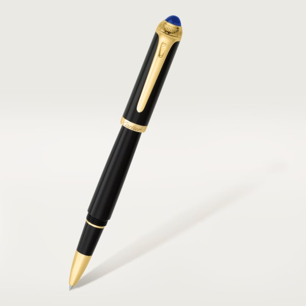 R de Cartier rollerball pen Black composite, yellow golden-finish details