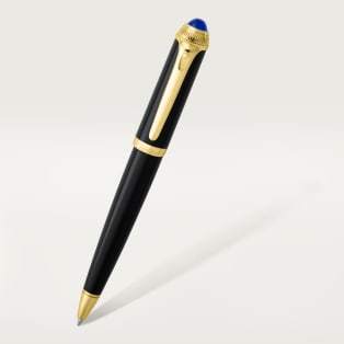 R de Cartier pen Black composite, yellow golden-finish details