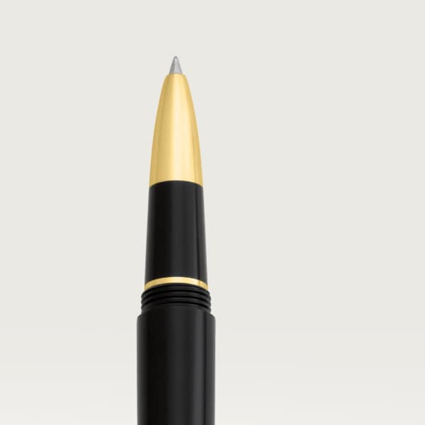 R de Cartier rollerball pen Black composite, yellow golden-finish details