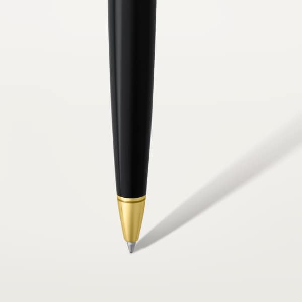 R de Cartier ballpoint pen Black composite, yellow golden-finish details