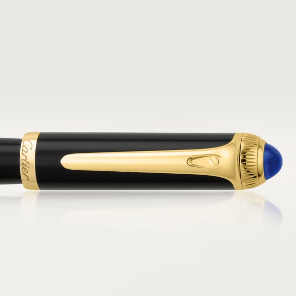 R de Cartier rollerball pen Black composite, yellow golden-finish details