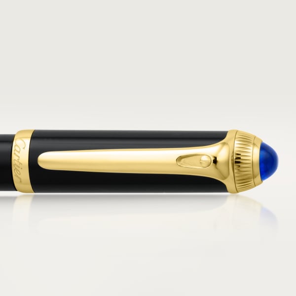 R de Cartier ballpoint pen Black composite, yellow golden-finish details