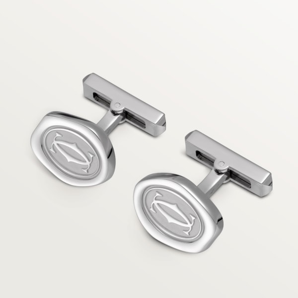 Wax seal decor cufflinks Sterling silver, palladium finish