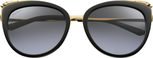 Panthère de Cartier sunglasses Combined black composite and champagne golden-finish metal, graduated grey lenses