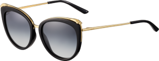 Panthère de Cartier sunglasses Combined black composite and champagne golden-finish metal, graduated grey lenses