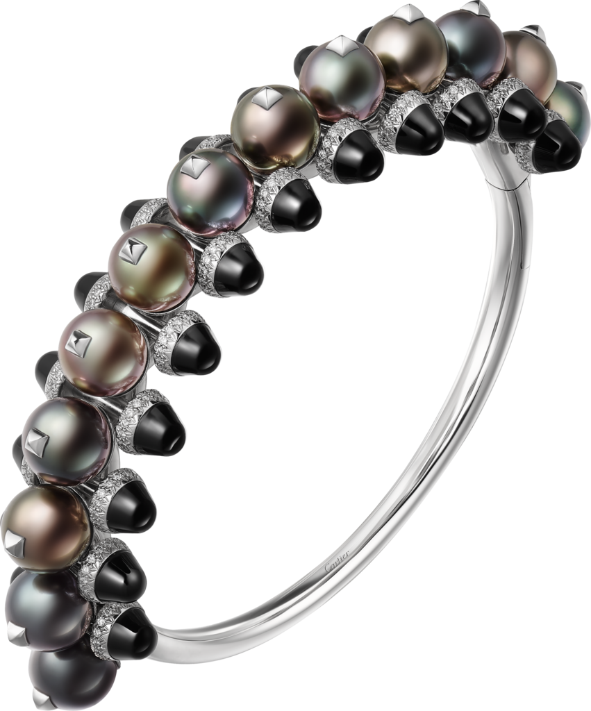 Clash de Cartier braceletRhodium-finish white gold, Tahiti pearls, onyx, diamonds