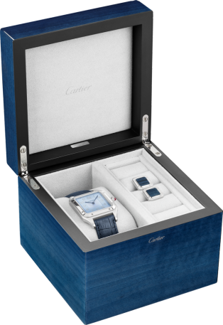 Precious Santos-Dumont box Extra-large platinum (925/1000) watch and precious Santos-Dumont box, numbered limited edition of 100 pieces