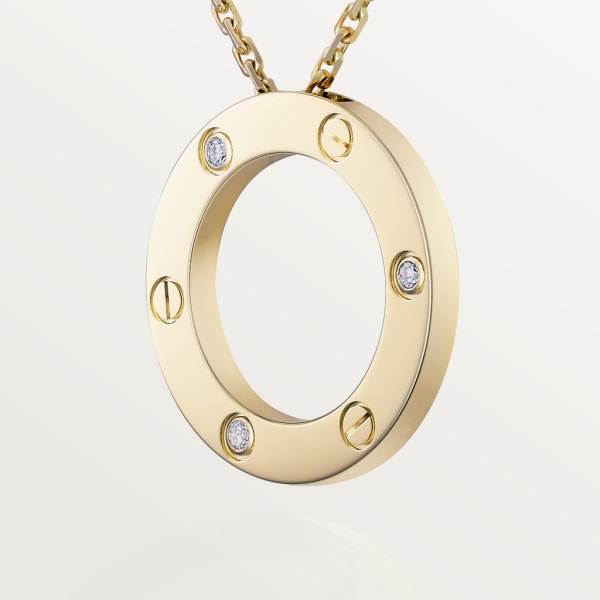 Love necklace, 3 diamonds Yellow gold, diamonds