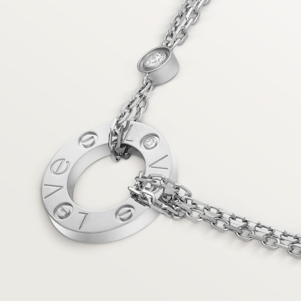 Love necklace, 2 diamonds White gold, diamonds