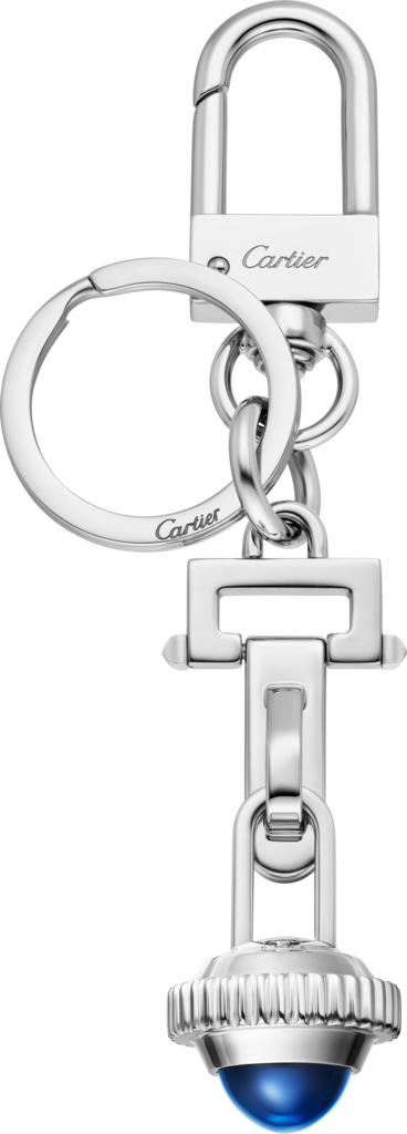 Pasha de Cartier key ringPalladium-finish metal, resin