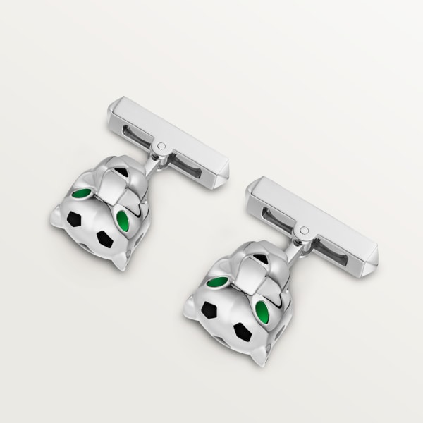 Panthère de Cartier cufflinks Sterling silver, lacquer, palladium finish