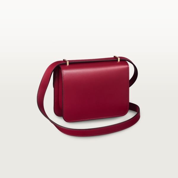 Shoulder Bag, Nano, C de Cartier Cherry red calfskin, golden finish and cherry red enamel