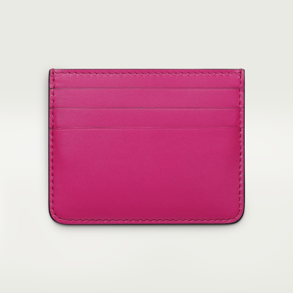 Simple Card Holder, C de Cartier Fuchsia calfskin, gold and fuchsia enamel finish