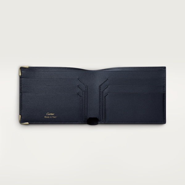 6-Credit Card Wallet, Must de Cartier Midnight blue calfskin, gold finish