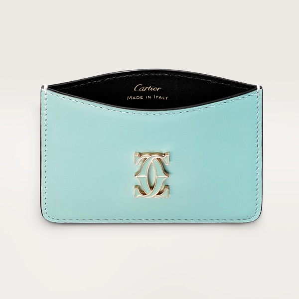 Simple Card Holder, C de Cartier Mint calfskin, golden and mint enamel finish