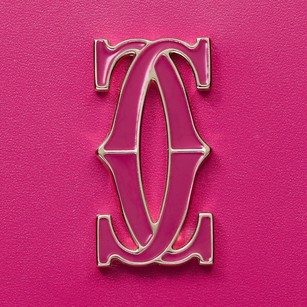 Simple Card Holder, C de Cartier Fuchsia calfskin, gold and fuchsia enamel finish