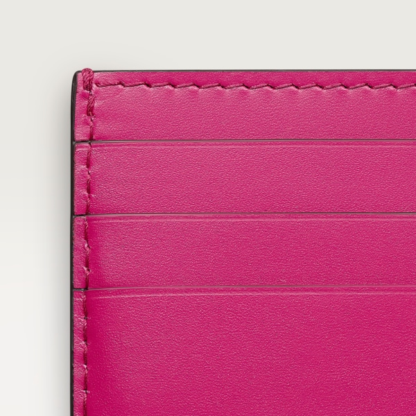 Simple Card Holder, C de Cartier Fuchsia calfskin, gold and fuchsia enamel finish