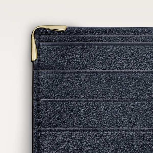 6-Credit Card Wallet, Must de Cartier Midnight blue calfskin, gold finish