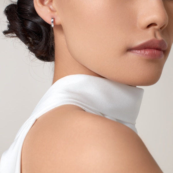 Love hoop earrings, small model White gold