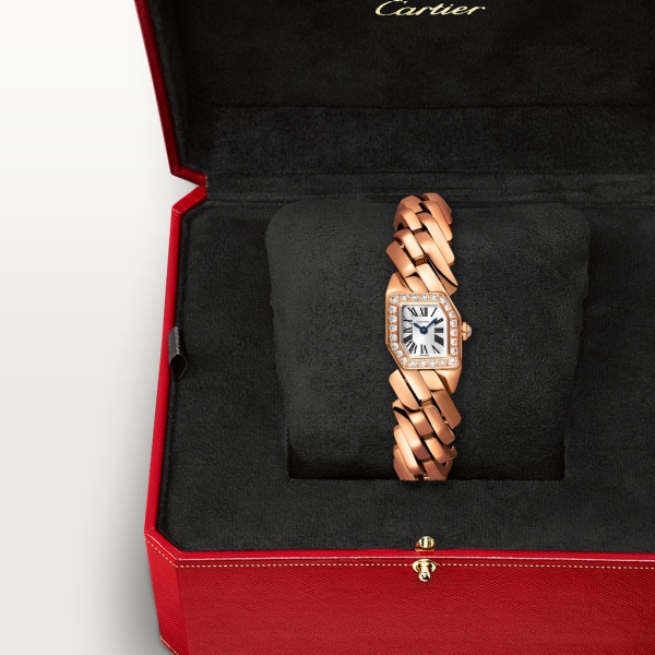 Maillon de Cartier watch Small model, quartz movement, rose gold, diamonds