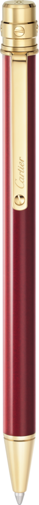 Santos de Cartier ballpoint penSmall model, burgundy lacquer, gold finish