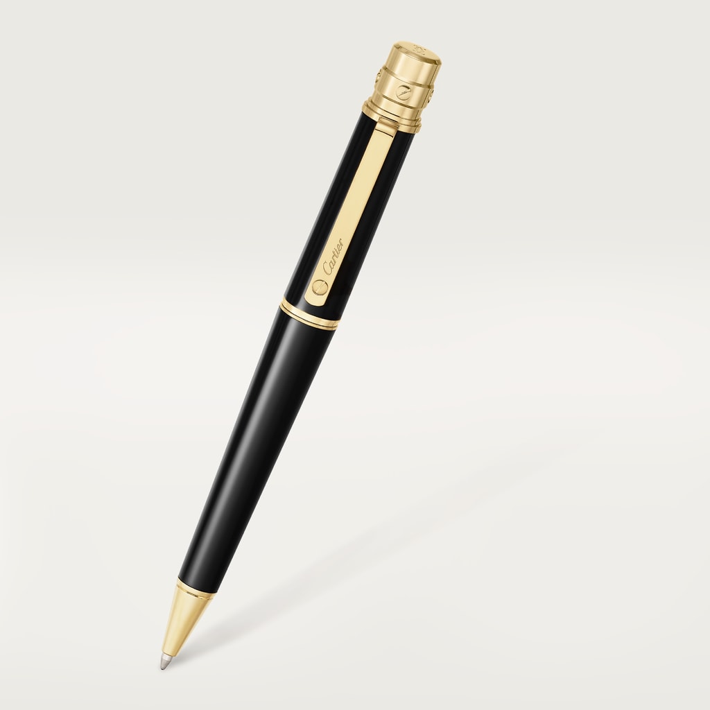 Santos de Cartier ballpoint penLarge model, composite, gold finish