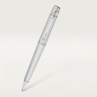 Santos de Cartier ballpoint pen Large model, engraved metal, palladium and gold finishes