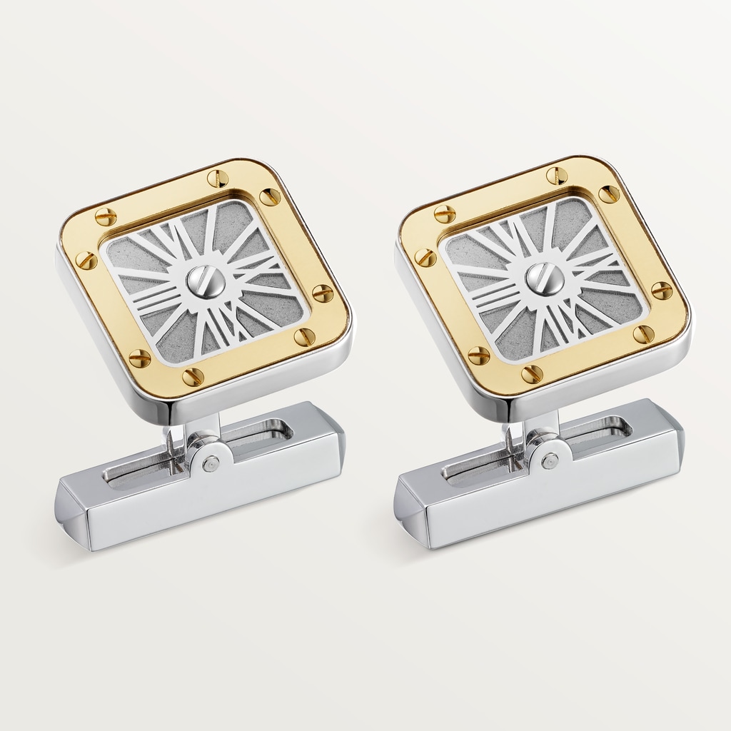 Santos de Cartier cufflinksPalladium-finish sterling silver, solid yellow gold