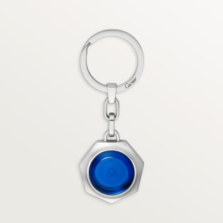 Santos de Cartier keyring Steel, blue resin