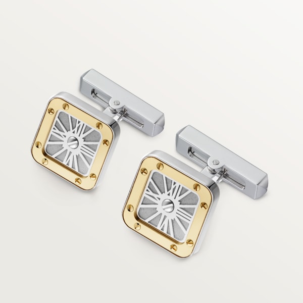 Santos de Cartier cufflinks Palladium-finish sterling silver, solid yellow gold