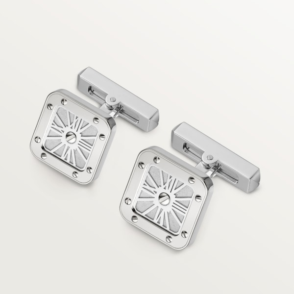 Santos de Cartier cufflinks Sterling silver, palladium finish